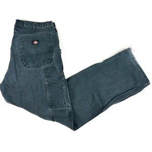 Dickies Duck Canvas Carpenter Workwear Pants 38 X 34 Work Dungaree Black